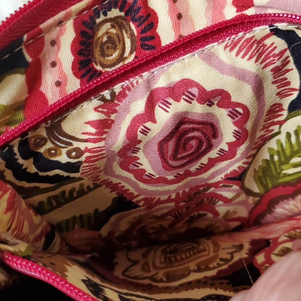 Brighton Vintage Red Croc-Embossed Crossbody  Bag 8 X 8 With Charm - Picture 4 of 8